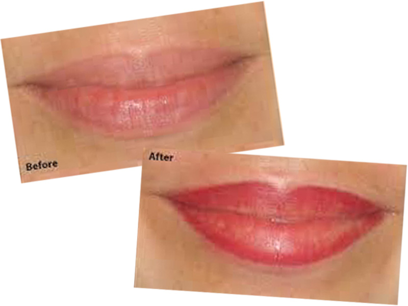 permanent lips tattoo